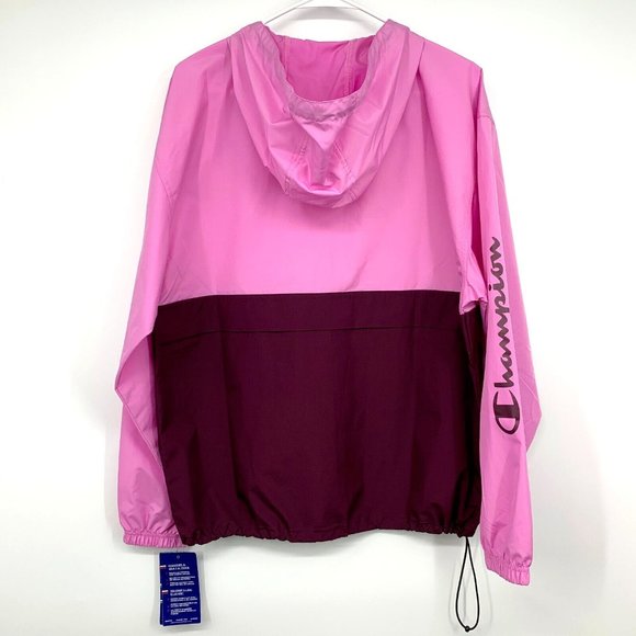 Champion Jacket Pink Stadium Packable Wind Water Resistant NWT - Picture 13 of 16
